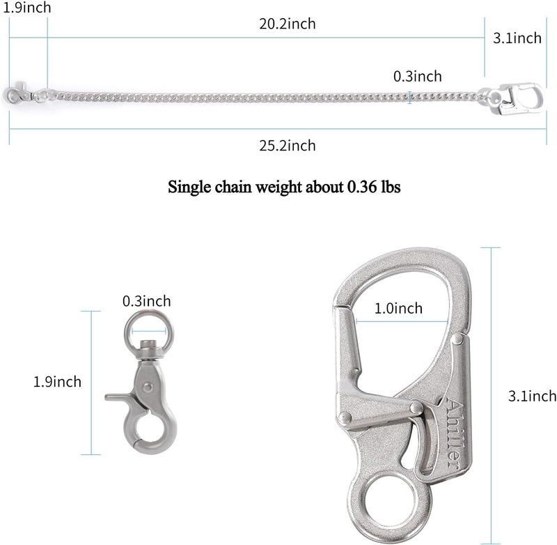 Ahiller Biker Wallet Chain, Heavy Duty Pocket Chain with Round Clasp, Men Chains for Keys, Jeans, Pants, Purse and Handbag - Image 4